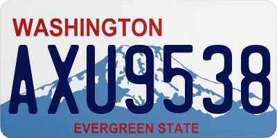 WA license plate AXU9538