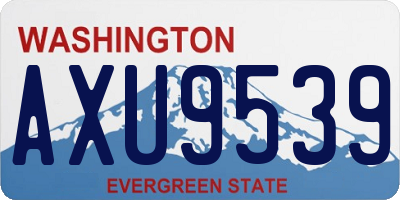 WA license plate AXU9539