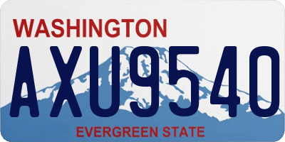WA license plate AXU9540