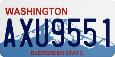 WA license plate AXU9551