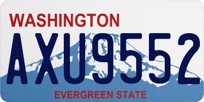WA license plate AXU9552