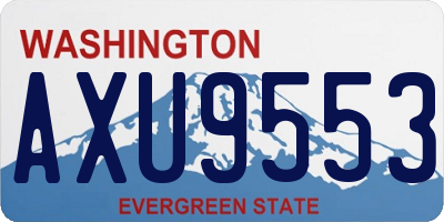 WA license plate AXU9553
