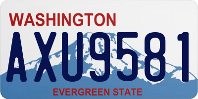 WA license plate AXU9581