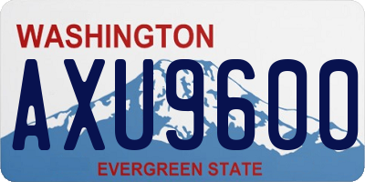 WA license plate AXU9600