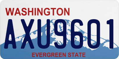 WA license plate AXU9601