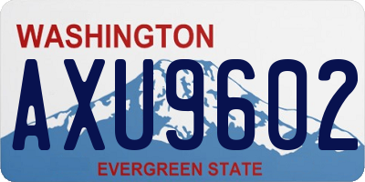 WA license plate AXU9602