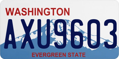 WA license plate AXU9603