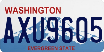 WA license plate AXU9605