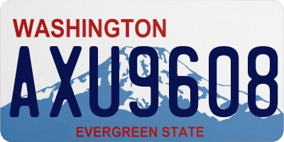 WA license plate AXU9608