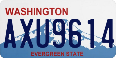 WA license plate AXU9614