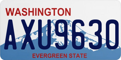 WA license plate AXU9630
