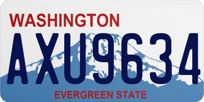 WA license plate AXU9634