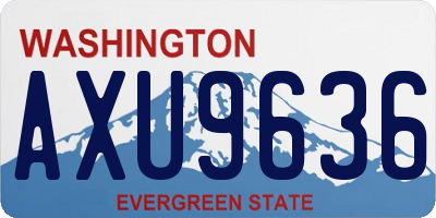 WA license plate AXU9636