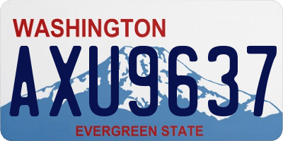 WA license plate AXU9637