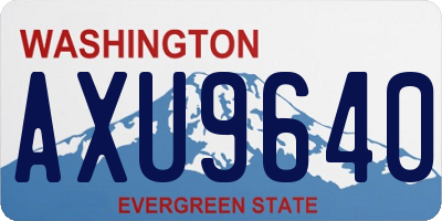 WA license plate AXU9640