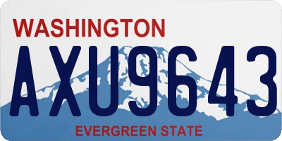 WA license plate AXU9643