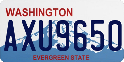 WA license plate AXU9650