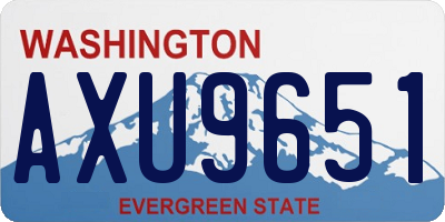 WA license plate AXU9651
