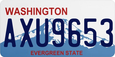 WA license plate AXU9653