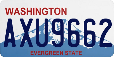 WA license plate AXU9662