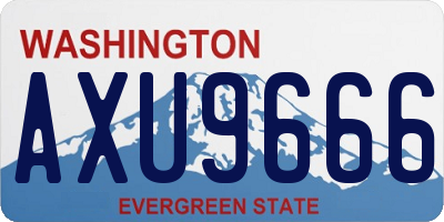 WA license plate AXU9666