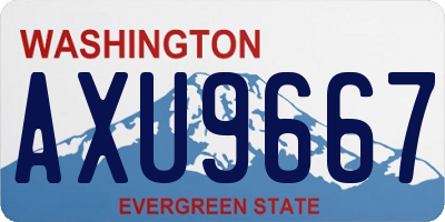WA license plate AXU9667