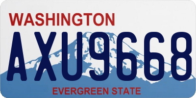 WA license plate AXU9668