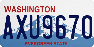 WA license plate AXU9670