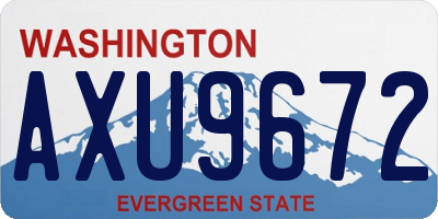 WA license plate AXU9672