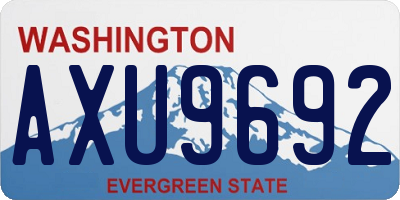 WA license plate AXU9692