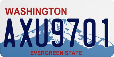 WA license plate AXU9701