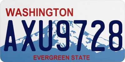 WA license plate AXU9728