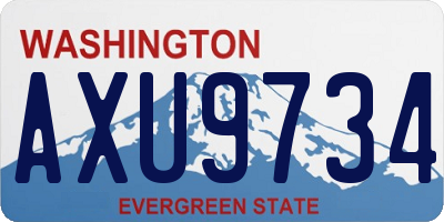 WA license plate AXU9734
