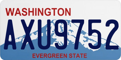 WA license plate AXU9752