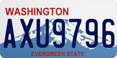 WA license plate AXU9796