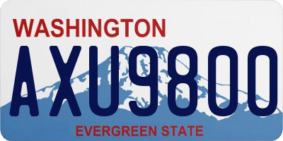 WA license plate AXU9800