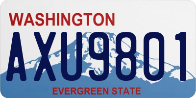WA license plate AXU9801