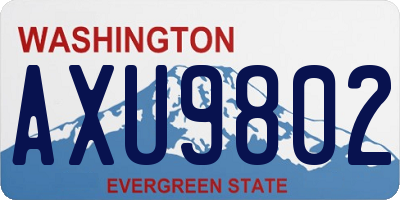 WA license plate AXU9802