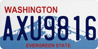 WA license plate AXU9816
