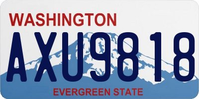WA license plate AXU9818