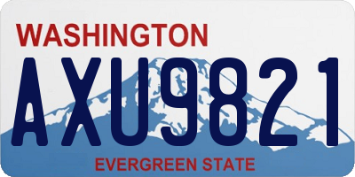 WA license plate AXU9821