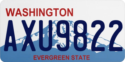 WA license plate AXU9822