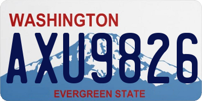 WA license plate AXU9826