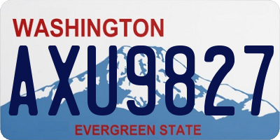 WA license plate AXU9827