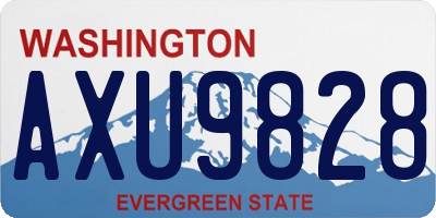 WA license plate AXU9828