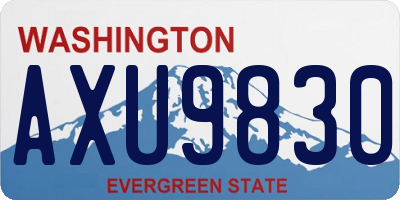 WA license plate AXU9830