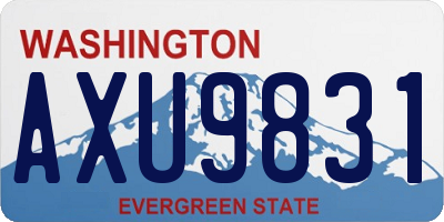WA license plate AXU9831