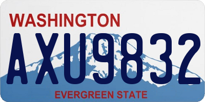 WA license plate AXU9832