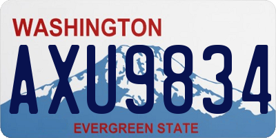 WA license plate AXU9834