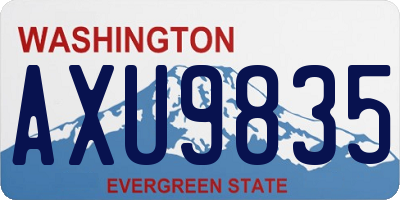 WA license plate AXU9835
